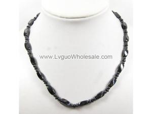 Mens Magnetic Hematite 6x12mm Twist Beads Strands Necklace